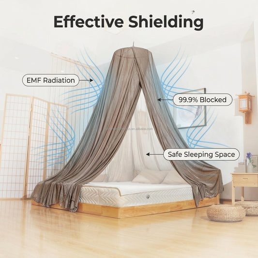 100% Silver Fiber EMF Canopy with Grounding Cord