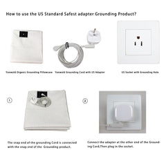 US Grounding Cord with Adapter Splitter, Plug Multiple Grounding Products in to Single Ground Port, Easy to Use for Sheet,mat,Pillowcase,15 FEET Long Cable