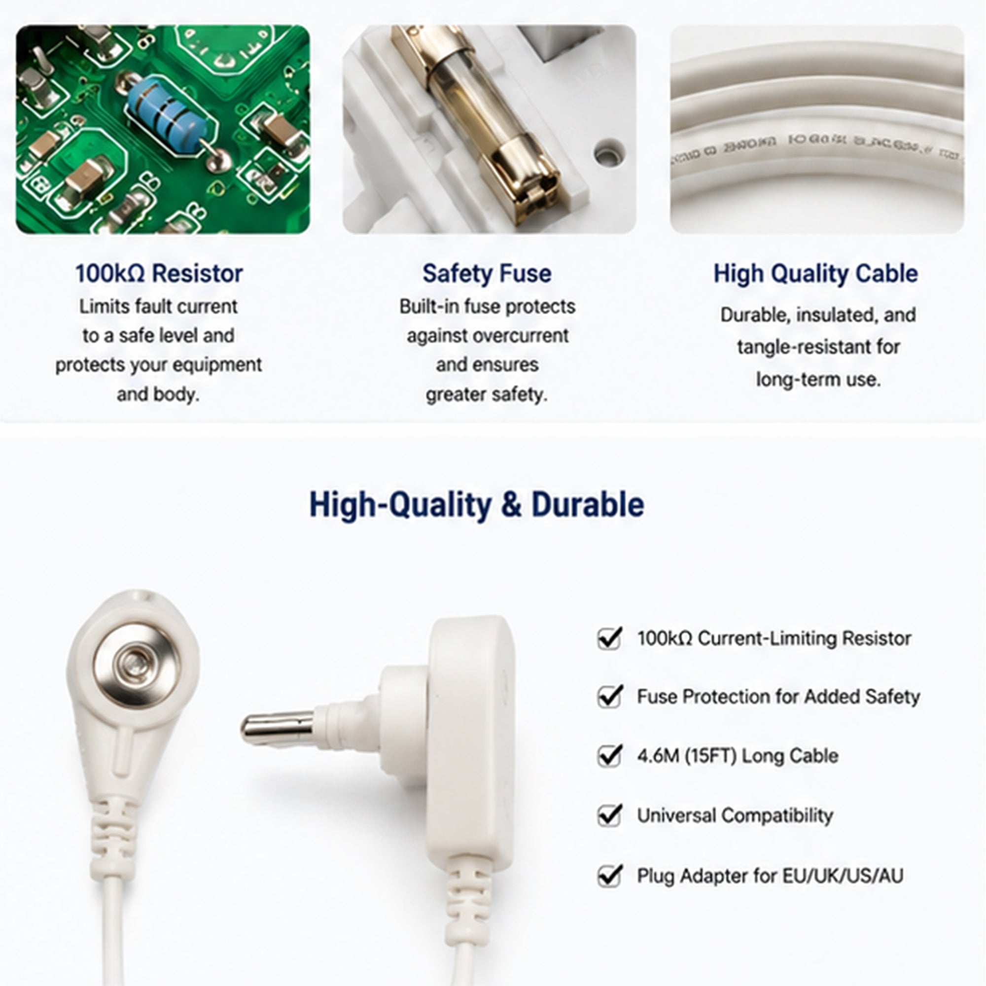 Grounding Cord with Adapter Splitter