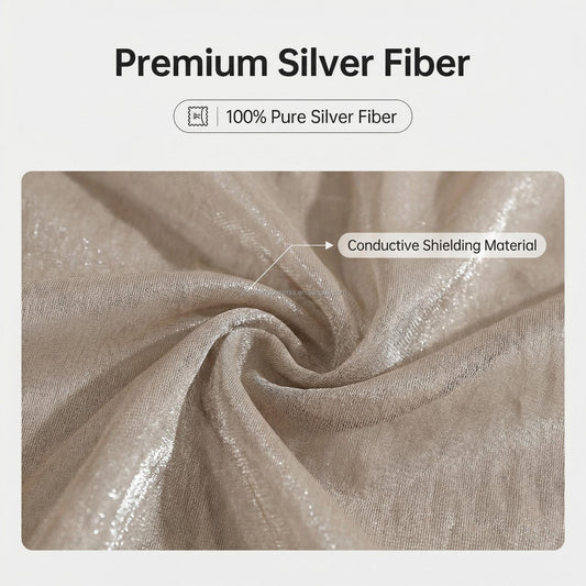 100% Silver Fiber EMF Canopy with Grounding Cord