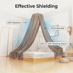 100% Silver Fiber EMF Canopy with Grounding Cord